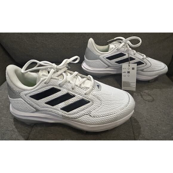 NWT Adidas Adizero Purehustle White Softball Cleats Women's size 7 - Picture 6 of 10